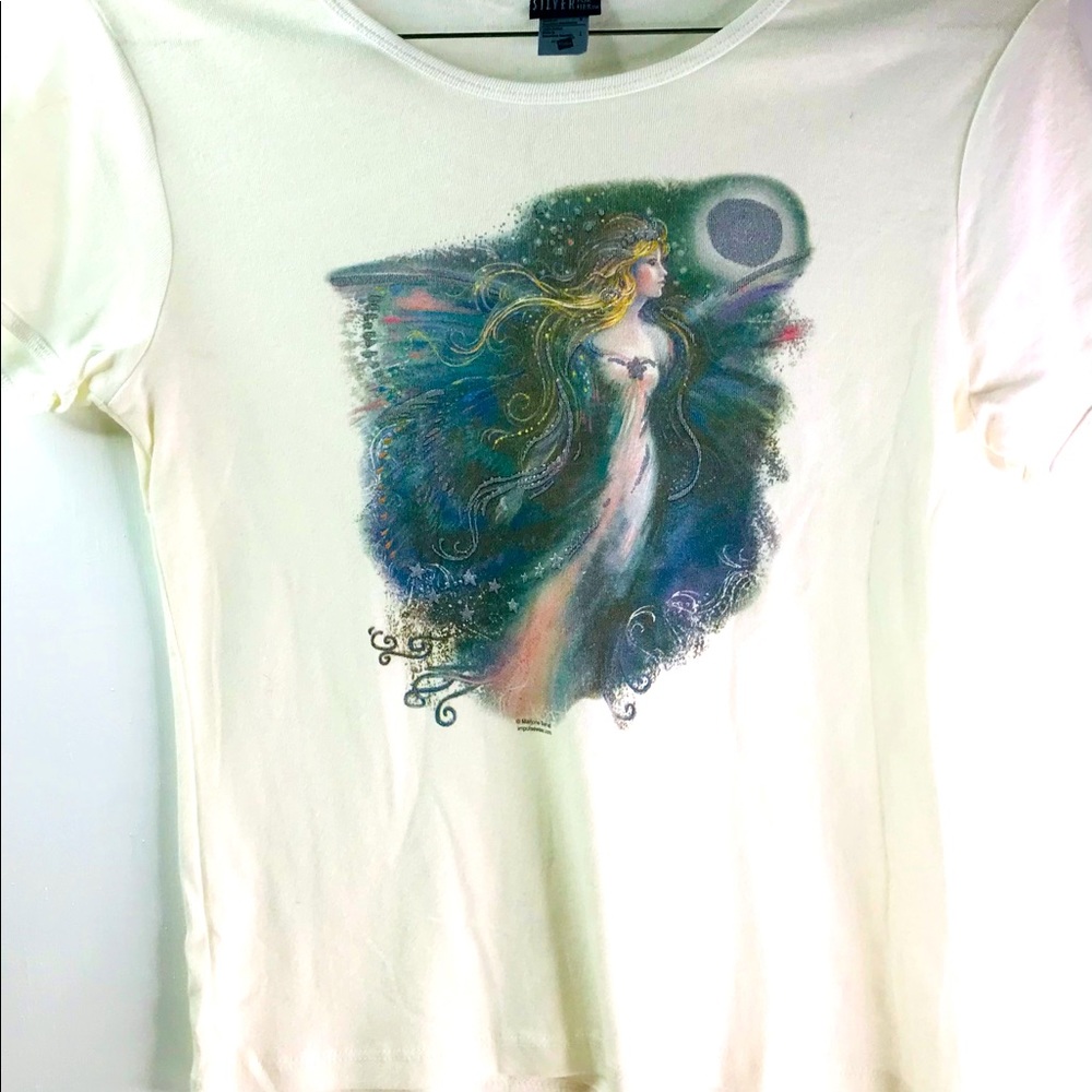 Faery fairy meadow moon t shirt NEW Womens Size L